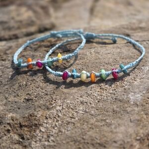Handmade Mother & Child Puka Shell Braided Bracelets Set